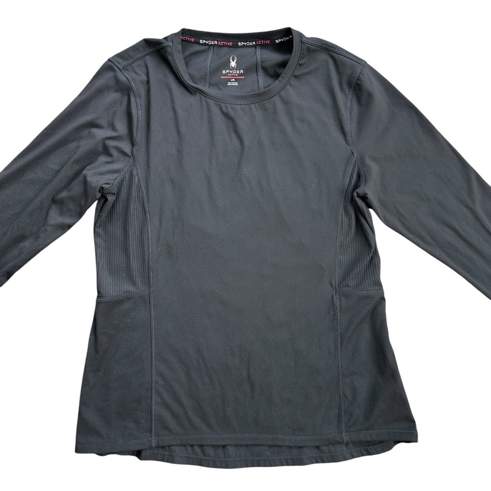Spyder Active Long Sleeve Performance‎ Top Wmns Large Black Excellent Thumbholes